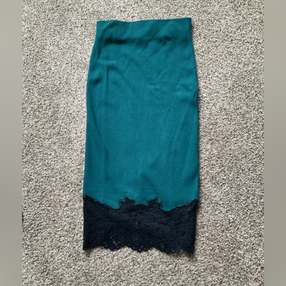 Express lace trimmed sweater skirt